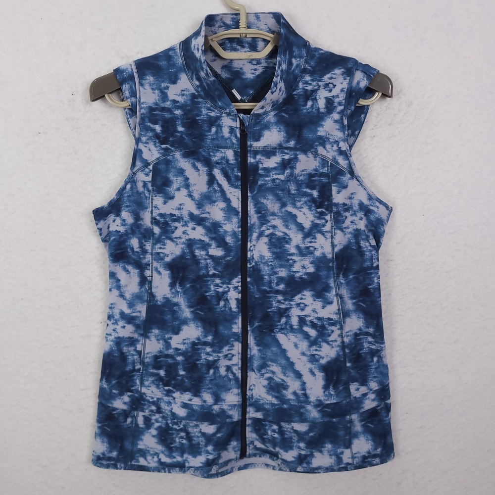 Lululemon Light Speed Vest Full Zip Running  Women 6 Tie Dye Lattice Back Pocket